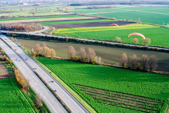 Motorway exit in Hockenheim in the state Baden-Wuerttemberg, Germany