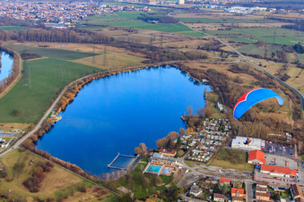 Freyersee campsite and ASV Philippsburg in Philippsburg in the state Baden-Wuerttemberg, Germany