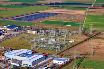 TransnetBW substation Altlußheim in Altlußheim in the state Baden-Wuerttemberg, Germany