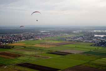 About high-voltage lines in Altlußheim in the state Baden-Wuerttemberg, Germany