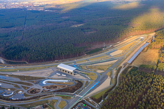 Hockenheimring Baden-Württemberg Motodrom in Hockenheim in the state Baden-Wuerttemberg, Germany seen from above