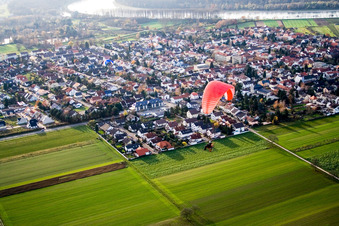From the east in Altlußheim in the state Baden-Wuerttemberg, Germany