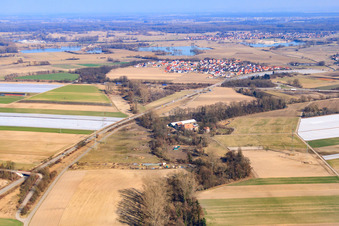 Wanzheim Mill in Rheinzabern in the state Rhineland-Palatinate, Germany out of the air