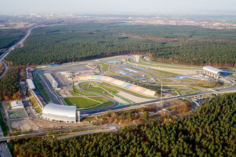 Racetrack racecourse Hockenheimring Baden-Wuerttemberg in Hockenheim in the state Baden-Wurttemberg, Germany