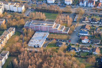 Aerial photograpy of Vocational School Germersheim/Wörth, Wörth location in Wörth am Rhein in the state Rhineland-Palatinate, Germany
