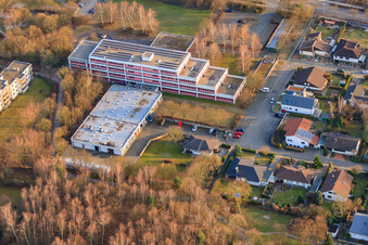 Oblique view of Vocational School Germersheim/Wörth, Wörth location in Wörth am Rhein in the state Rhineland-Palatinate, Germany