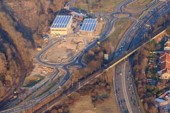 Maximiliancenter II with construction site for dm and Sport Fink in the district Maximiliansau in Wörth am Rhein in the state Rhineland-Palatinate, Germany