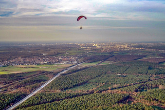 City from the south in Ketsch in the state Baden-Wuerttemberg, Germany