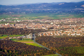 City from the south in Schwetzingen in the state Baden-Wuerttemberg, Germany