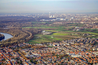 Old Rhine from the south in Ketsch in the state Baden-Wuerttemberg, Germany