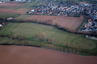 Oblique view of Racetrack in the district Billigheim in Billigheim-Ingenheim in the state Rhineland-Palatinate, Germany