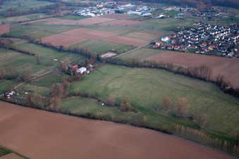 Racetrack in the district Billigheim in Billigheim-Ingenheim in the state Rhineland-Palatinate, Germany from above