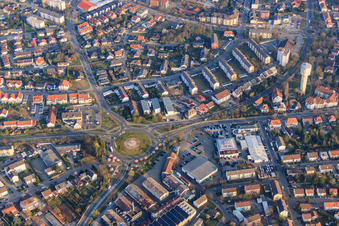 Roundabout junction in Germersheim in the state Rhineland-Palatinate, Germany