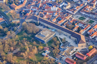 Aerial photograpy of University Campus FTSK Germersheim in Germersheim in the state Rhineland-Palatinate, Germany
