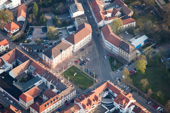 Ensemble space Luitpold-place with Kreisverwaltung Germersheim, Landkreis Germersheim, WIFOe in the inner city center in Germersheim in the state Rhineland-Palatinate, Germany