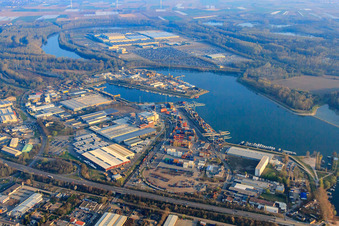 Port Germersheim in Germersheim in the state Rhineland-Palatinate, Germany out of the air