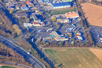Truck stop Schwegenheim on the B9 in Schwegenheim in the state Rhineland-Palatinate, Germany