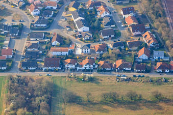 Aerial view of At Hirschgragben in Lingenfeld in the state Rhineland-Palatinate, Germany