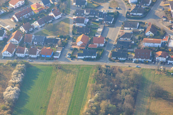 At Hirschgragben in Lingenfeld in the state Rhineland-Palatinate, Germany seen from above