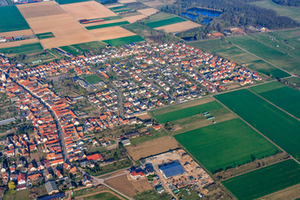 Dorm view from the east in Ottersheim bei Landau in the state Rhineland-Palatinate, Germany