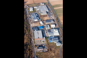 Industrial estate and company settlement with Eberspaecher catem GmbH & Co. KG in Herxheim bei Landau (Pfalz) in the state Rhineland-Palatinate, Germany