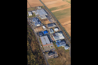 Aerial photograpy of Industrial Park W in Herxheim bei Landau in the state Rhineland-Palatinate, Germany