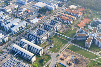 SAP Deutschland SE & Co. KG in Walldorf in the state Baden-Wuerttemberg, Germany from the plane