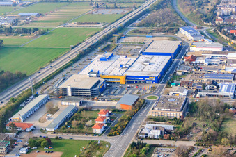 Aerial view of IKEA Walldorf in Walldorf in the state Baden-Wuerttemberg, Germany