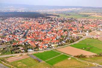 City view from the southwest in Walldorf in the state Baden-Wuerttemberg, Germany