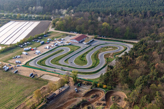 Aerial view of Kart track Walldorf in Walldorf in the state Baden-Wuerttemberg, Germany