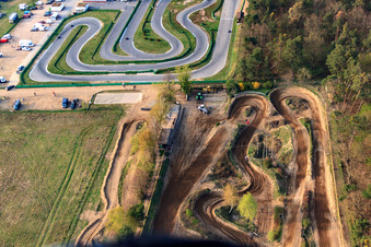 Aerial photograpy of Kart track Walldorf in Walldorf in the state Baden-Wuerttemberg, Germany