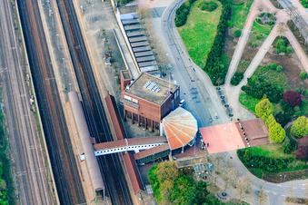 Train station Hockenheim in Hockenheim in the state Baden-Wuerttemberg, Germany