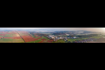 Panorama of the Horst industrial estate in the district Minderslachen in Kandel in the state Rhineland-Palatinate, Germany