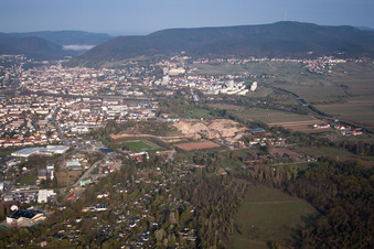 Drone recording of Neustadt an der Weinstraße in the state Rhineland-Palatinate, Germany