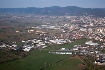 Neustadt an der Weinstraße in the state Rhineland-Palatinate, Germany from the drone perspective
