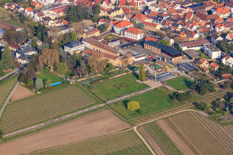 Dr. Bürklin-Wolf Winery in Wachenheim an der Weinstraße in the state Rhineland-Palatinate, Germany from above