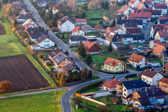 In the quiet garden in Minfeld in the state Rhineland-Palatinate, Germany from above