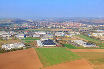 Industrial area EAST with Lufthansa Technik AERO Alzey, Export-Union GmbH and Evertaste GmbH in Alzey in the state Rhineland-Palatinate, Germany