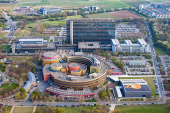 Outdoor area and ZDF on the Lerchenberg in the district Lerchenberg in Mainz in the state Rhineland-Palatinate, Germany