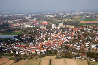 District Marienborn in Mainz in the state Rhineland-Palatinate, Germany from above