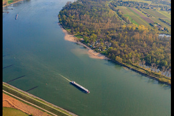 Aerial view of Beach Oppenheim in Oppenheim in the state Rhineland-Palatinate, Germany