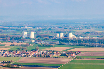 Nuclear power plant (out of operation) in the district Wattenheim in Biblis in the state Hesse, Germany