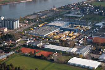 Bird's eye view of District Rheindürkheim in Worms in the state Rhineland-Palatinate, Germany