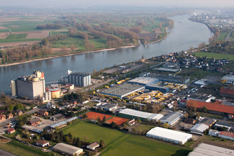 District Rheindürkheim in Worms in the state Rhineland-Palatinate, Germany viewn from the air
