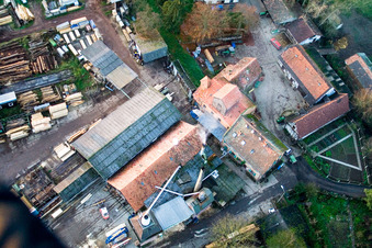 Drone recording of Schaidter Mill in the district Schaidt in Wörth am Rhein in the state Rhineland-Palatinate, Germany