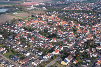 Town View of the streets and houses of the residential areas in Schauernheim in the state Rhineland-Palatinate, Germany