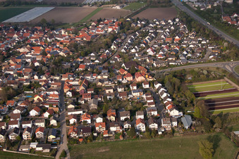 District Schauernheim in Dannstadt-Schauernheim in the state Rhineland-Palatinate, Germany out of the air