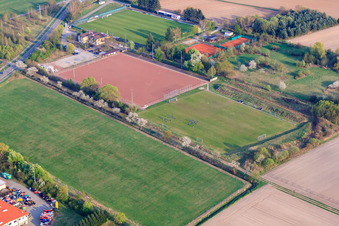 Sports fields of TC'86 Zeiskam eV in Zeiskam in the state Rhineland-Palatinate, Germany