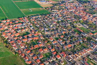 Aerial photograpy of Haardt meadows in Ottersheim bei Landau in the state Rhineland-Palatinate, Germany