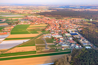 Village view from the west in Hatzenbühl in the state Rhineland-Palatinate, Germany